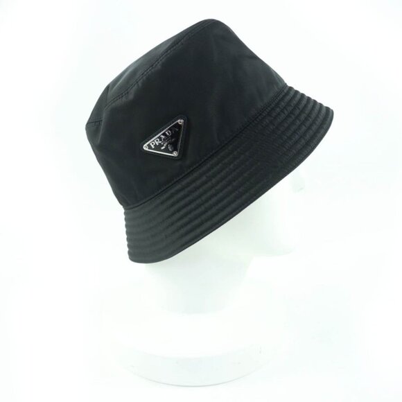 Prada 2 Hc137 re-nylon Triangle Logo Plate Triangle Plate Bucket Hat Black main image 10